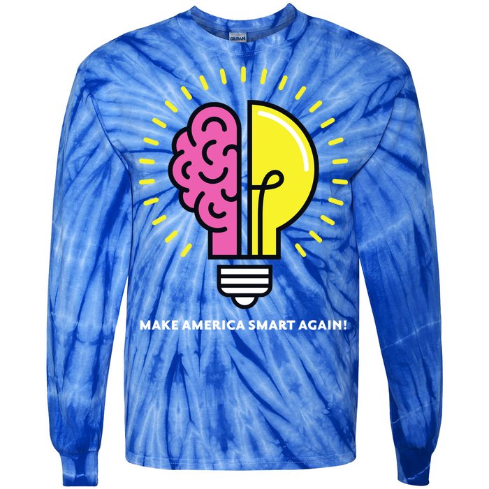 Make America Smart Again Science Brain Tie-Dye Long Sleeve Shirt