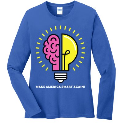 Make America Smart Again Science Brain Ladies Long Sleeve Shirt