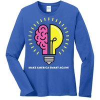 Make America Smart Again Science Brain Ladies Long Sleeve Shirt