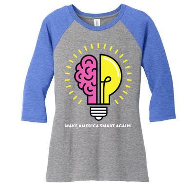 Make America Smart Again Science Brain Women's Tri-Blend 3/4-Sleeve Raglan Shirt