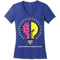 Make America Smart Again Science Brain Women's V-Neck T-Shirt