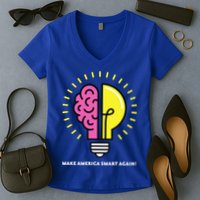 Make America Smart Again Science Brain Women's V-Neck T-Shirt