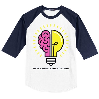 Make America Smart Again Science Brain Baseball Sleeve Shirt