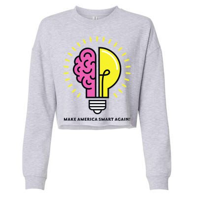 Make America Smart Again Science Brain Cropped Pullover Crew