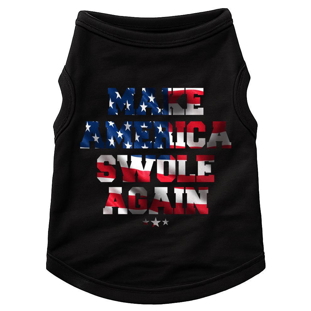 Make America Swole Again 4th of July USA Flag Doggie Tank