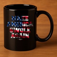Make America Swole Again 4th of July USA Flag 11oz C Handle Ceramic Mug