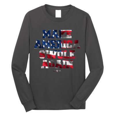Make America Swole Again 4th of July USA Flag Long Sleeve Shirt