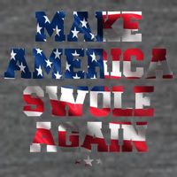 Make America Swole Again 4th of July USA Flag Button