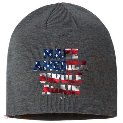 Make America Swole Again 4th of July USA Flag Sustainable Beanie