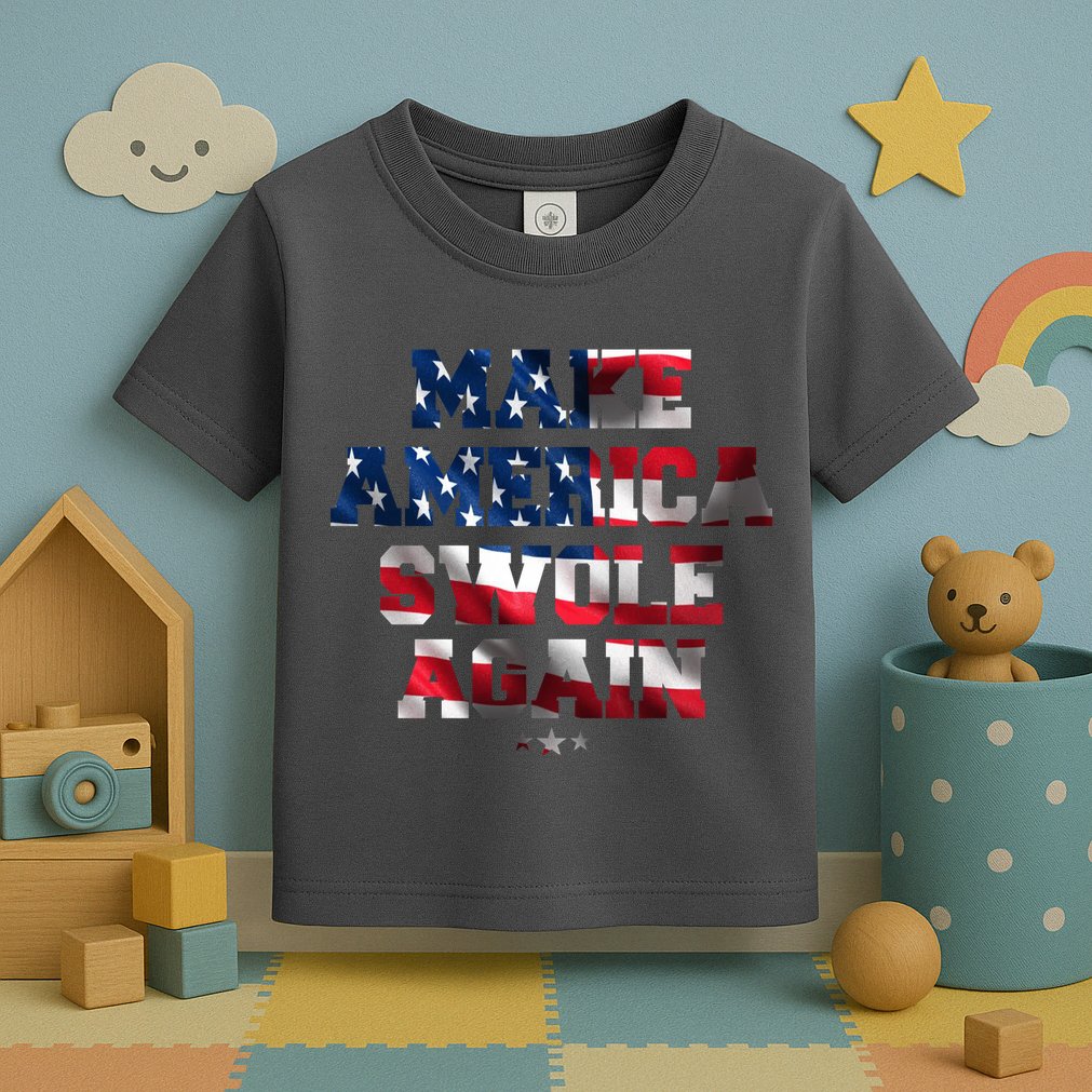 Make America Swole Again 4th of July USA Flag Toddler T-Shirt