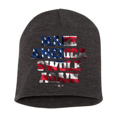Make America Swole Again 4th of July USA Flag Short Acrylic Beanie