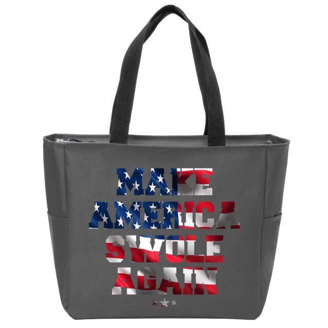 Make America Swole Again 4th of July USA Flag Zip Tote Bag
