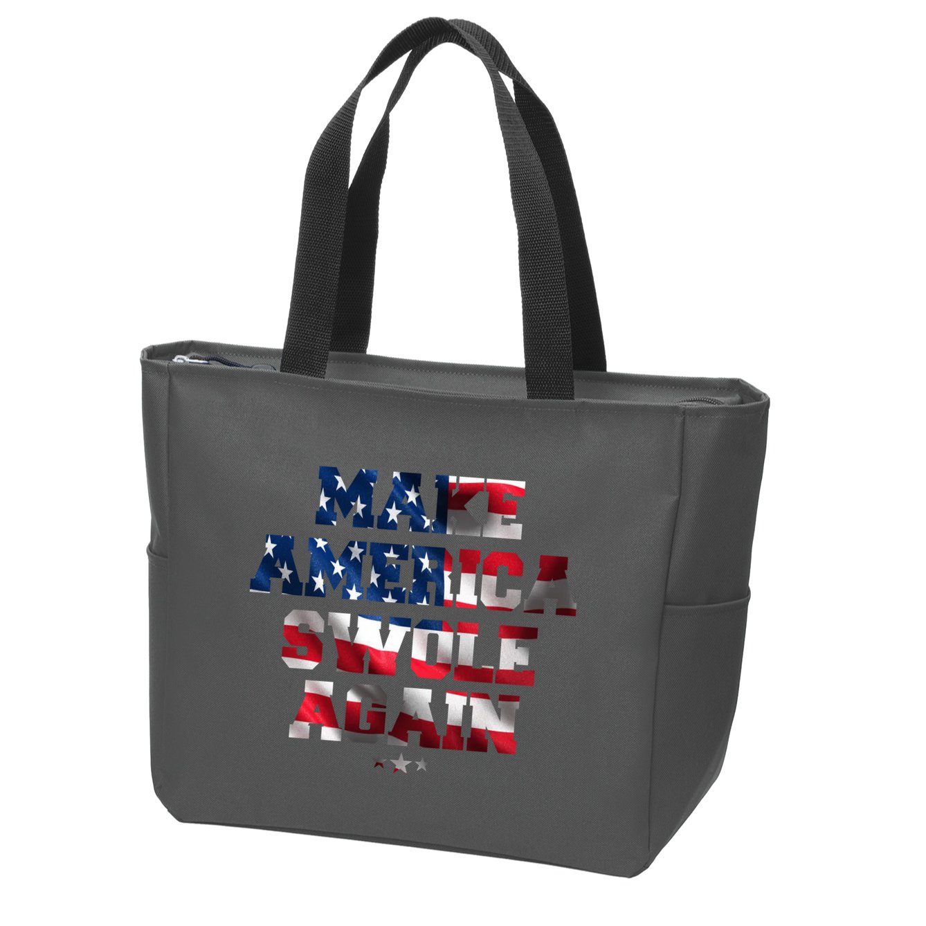 Make America Swole Again 4th of July USA Flag Zip Tote Bag