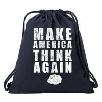 Make America Think Again Drawstring Bag