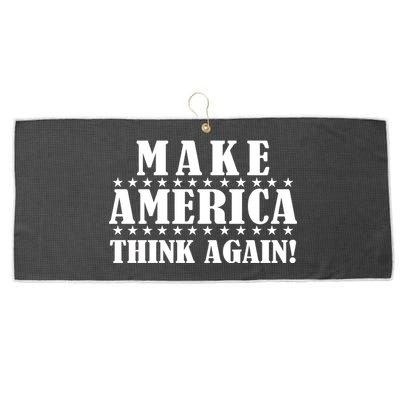 Make America Think Again! Anti Donald Trump Large Microfiber Waffle Golf Towel