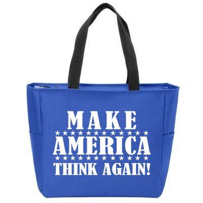 Make America Think Again! Anti Donald Trump Zip Tote Bag