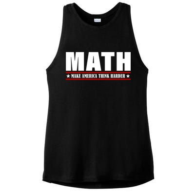 Make America Think Harder Funny Math Ladies PosiCharge Tri-Blend Wicking Tank