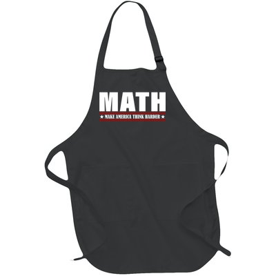 Make America Think Harder Funny Math Full-Length Apron With Pockets