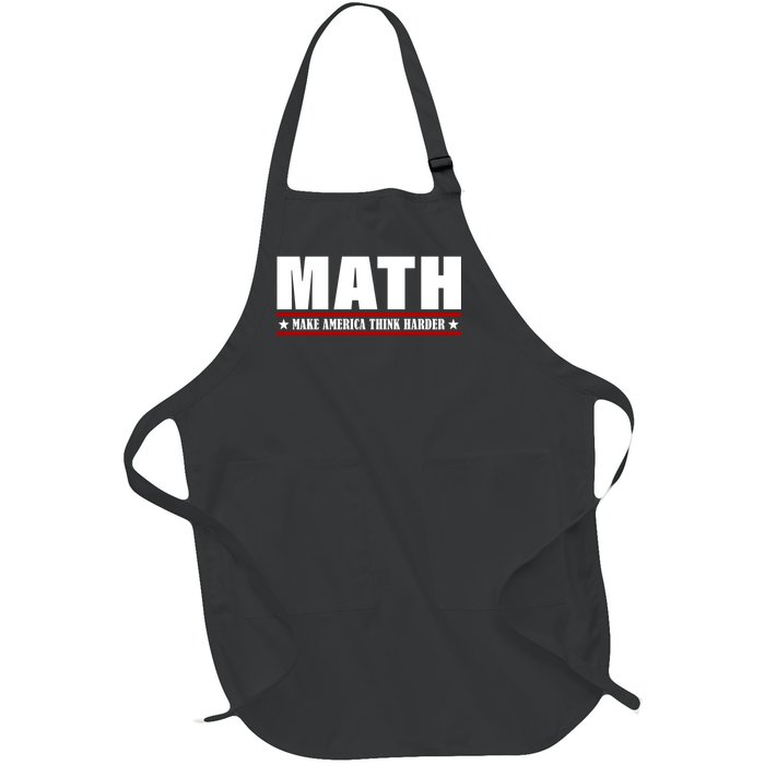 Make America Think Harder Funny Math Full-Length Apron With Pockets