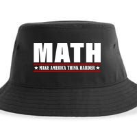 Make America Think Harder Funny Math Sustainable Bucket Hat