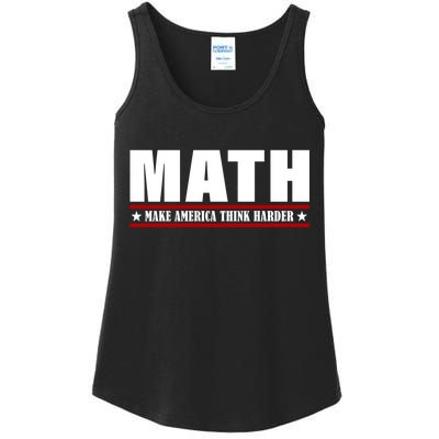 Make America Think Harder Funny Math Ladies Essential Tank