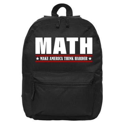 Make America Think Harder Funny Math 16 in Basic Backpack