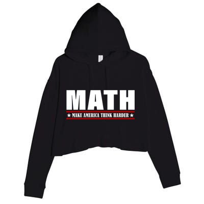 Make America Think Harder Funny Math Crop Fleece Hoodie