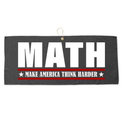 Make America Think Harder Funny Math Large Microfiber Waffle Golf Towel