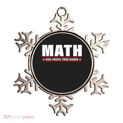 Make America Think Harder Funny Math Metallic Star Ornament