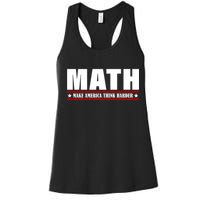 Make America Think Harder Funny Math Women's Racerback Tank