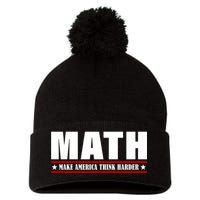 Make America Think Harder Funny Math Pom Pom 12in Knit Beanie