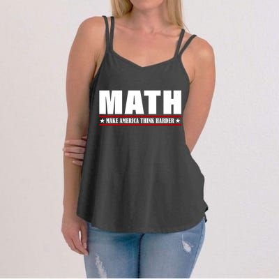 Make America Think Harder Funny Math Women's Strappy Tank