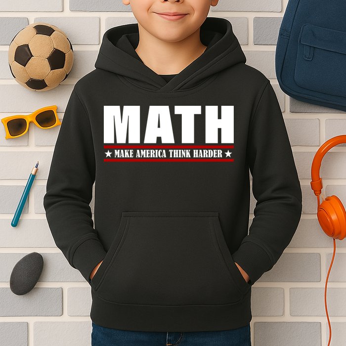 Make America Think Harder Funny Math Kids Hoodie