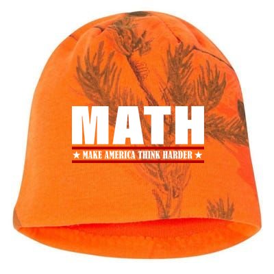 Make America Think Harder Funny Math Kati - Camo Knit Beanie