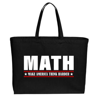 Make America Think Harder Funny Math Cotton Canvas Jumbo Tote