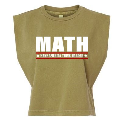 Make America Think Harder Funny Math Garment-Dyed Women's Muscle Tee