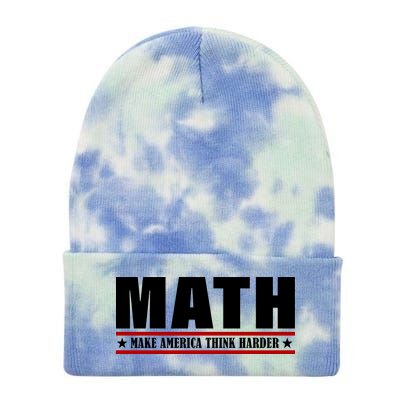 Make America Think Harder Funny Math Tie Dye 12in Knit Beanie