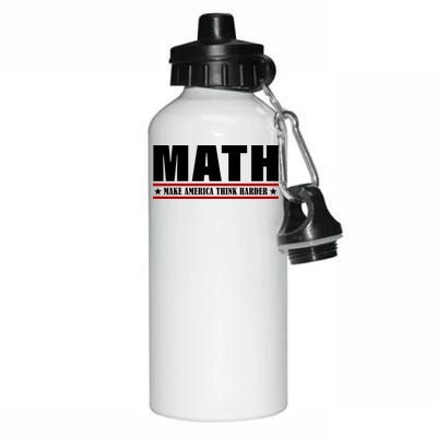 Make America Think Harder Funny Math Aluminum Water Bottle