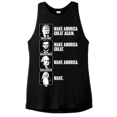 Make AMURICA Great Again Historic Presidents Ladies PosiCharge Tri-Blend Wicking Tank