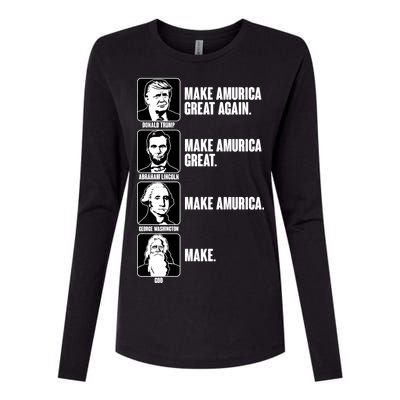 Make AMURICA Great Again Historic Presidents Womens Cotton Relaxed Long Sleeve T-Shirt