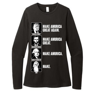 Make AMURICA Great Again Historic Presidents Womens CVC Long Sleeve Shirt