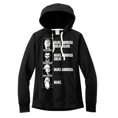 Make AMURICA Great Again Historic Presidents Women's Fleece Hoodie