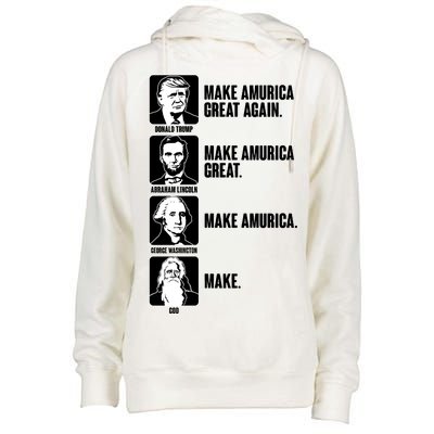 Make AMURICA Great Again Historic Presidents Womens Funnel Neck Pullover Hood