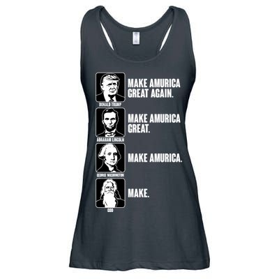 Make AMURICA Great Again Historic Presidents Ladies Essential Flowy Tank