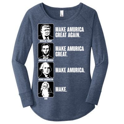 Make AMURICA Great Again Historic Presidents Women's Perfect Tri Tunic Long Sleeve Shirt