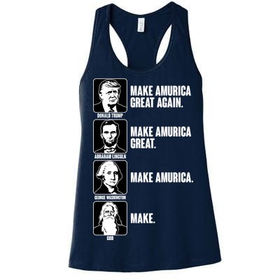 Make AMURICA Great Again Historic Presidents Women's Racerback Tank