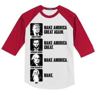 Make AMURICA Great Again Historic Presidents Kids Colorblock Raglan Jersey