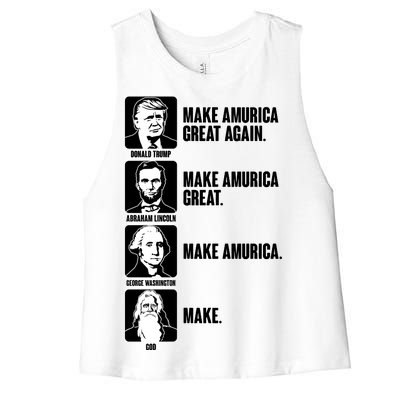 Make AMURICA Great Again Historic Presidents Women's Racerback Cropped Tank