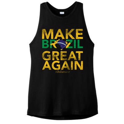 Make Brazil Great Again Jair Bolsonaro Ladies PosiCharge Tri-Blend Wicking Tank