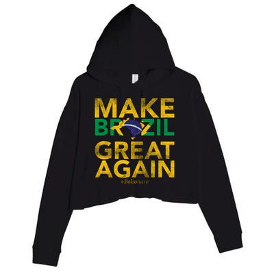 Make Brazil Great Again Jair Bolsonaro Crop Fleece Hoodie